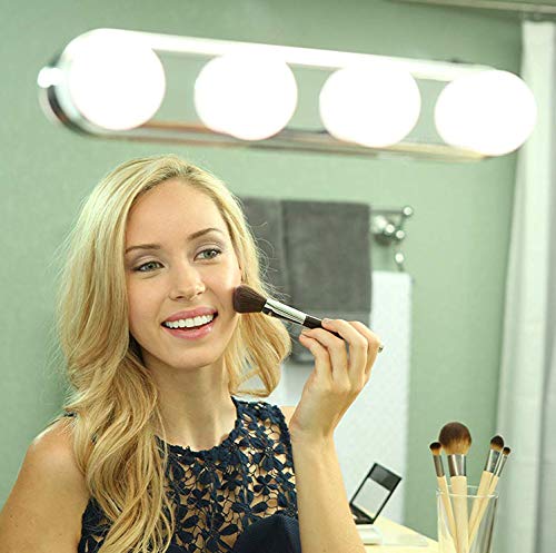YUECUTE Studio Glow Vanity Luz de maquillaje super brillante 4 bombillas LED alimentadas por batería con ventosas