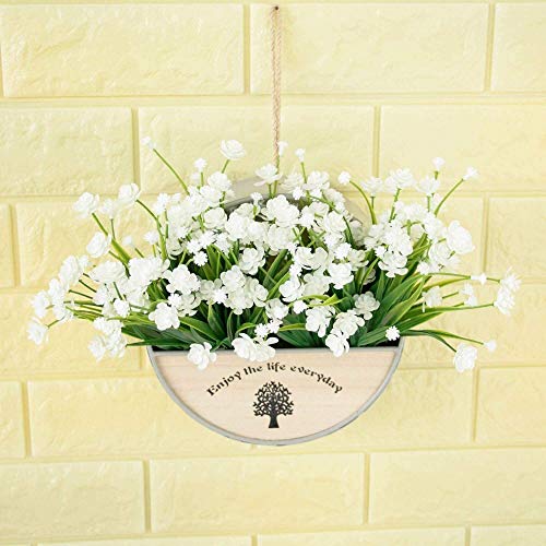 yueyue947 / Flores Artificiales de narcisos, Planta Falsa al Aire Libre Faux Yellow Flora Greenery arbustos Cerca Interior Exterior decoración 4PCS / Blanco