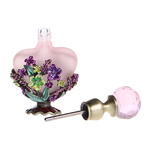 YUFENG - Botella de Perfume de Cristal vacía y rellenable Vintage, Hecha a Mano, decoración del hogar, Regalo de Boda para Mujer