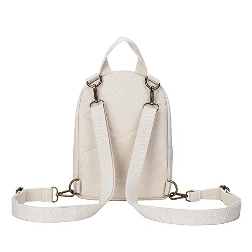 YUIOP Mochila Literaria Mujer Bolso Casual Simple Algodón Lona Mini Mochila Tela Bolsa Mujer