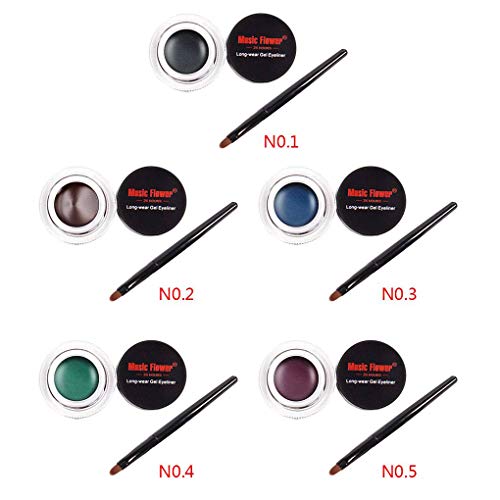 Yujum Delineador de Ojos a Prueba de Agua Ojos delineador de Gel de Ojos Maquillaje de los cosméticos Crema Crema portátil Multifuncional Paleta Eye Liner,Verde,3.5 * 2.4cm