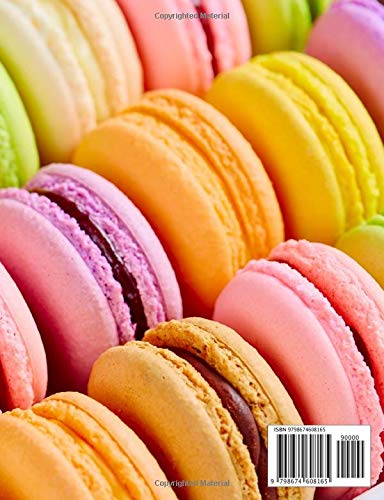Yum! Yum! for my Tum tum! Macarons Tasty Cookie Middle School Student 110 Page Wide Ruled Notebook: Softcover Cover Lined Paper 7.44 x 9.69" Baker ... Ready Girls Teens Women Notes Journal