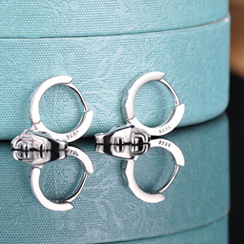 Yumilok Pendientes de Plata de Ley 925 Circonita Elefante Pendientes de Aros Hipoalergénico Para Mujer Mujeres Niña