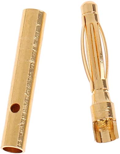 Yunique Espana G5-1ZTK-4ISB 10 Pares 2 mm RC Motor sin escobillas ESC bañado en Oro Conector Banana Bala (10 Piezas Conector Macho y 10 Piezas Conector Hembra)