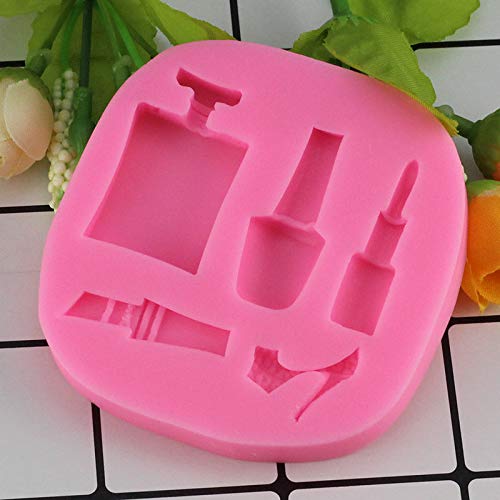 YUXIAN Cosméticos Lápiz Labial Botella de Perfume Zapatos de tacón Alto Moldes de Silicona Molde de Chocolate Fondant Molde Herramientas de decoración de Pasteles