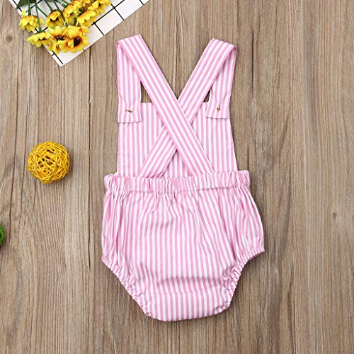 YWLINK Mono NiñA NiñO Verano Sin Mangas De Color SóLido BotóN A Rayas Mameluco Mezcla De AlgodóN Moda Linda Ocio Y Confort Traje De Escalada Regalo Fiesta Viajes Al Aire Libre(X-Blanco,2-3 años/110)