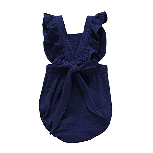 YWLINK Verano ReciéN Nacido Sin Mangas Bebé NiñA NiñO SóLido Encaje Arco Mameluco Ropa Trajes Bautismo De NiñOs Al Aire Libre Fiesta 6-24 Meses