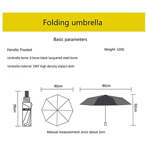 YYXDP paraguas femenino pequeño fresco lluvia soleada doble uso hombres y mujeres paraguas de tres pliegues, amarillo (Amarillo) - HNSA-4666