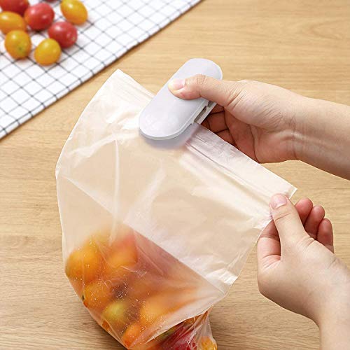 Z-YQL Mini sellador de bolsas 2 en 1, sellador de calor y cortador de mano portátil para bolsas de plástico, almacenamiento de alimentos, snacks, bolsas frescas (batería no incluida)
