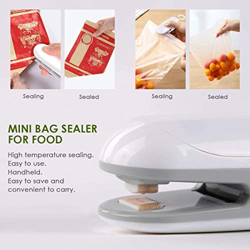 Z-YQL Mini sellador de bolsas 2 en 1, sellador de calor y cortador de mano portátil para bolsas de plástico, almacenamiento de alimentos, snacks, bolsas frescas (batería no incluida)