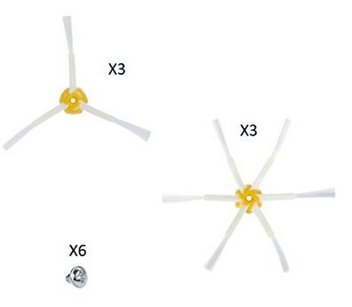 Zacro Cepillos Laterales para iRobot Roomba Series 500,600,700 pack de 6
