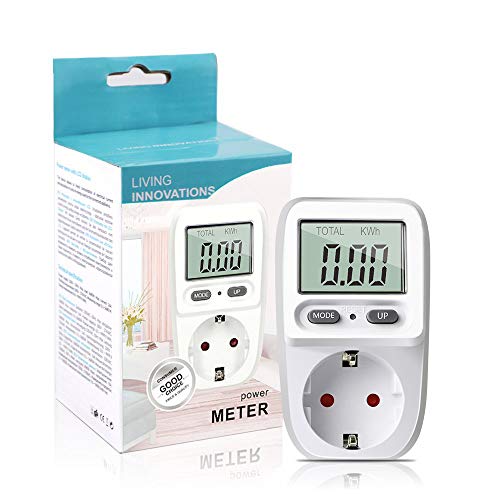 Zaeel Medidor de consumo de corriente del medidor de energía, medidor de consumo de energía eléctrica con pantalla LCD, protección contra sobrecarga, medidor de costo de energía, potencia máxima 3680W