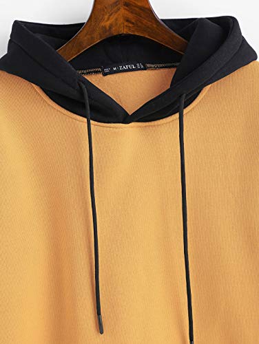 ZAFUL Sudaderas con Capucha Pullover para Mujer 2019 (Amarillo, L (EU.40))