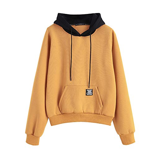 ZAFUL Sudaderas con Capucha Pullover para Mujer 2019 (Amarillo, L (EU.40))