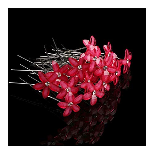 ZAJ 10pcs / Lot Clip de la Flor del Rhinestone cristalino de la Horquilla de Pelo de Las Mujeres de la Boda del Tocado de la joyería Nupcial Accesorios for el Cabello (Color : Purple)