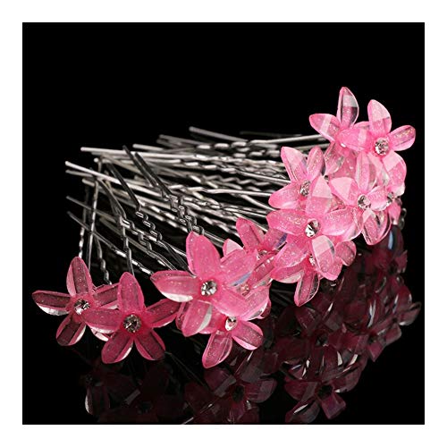 ZAJ 10pcs / Lot Clip de la Flor del Rhinestone cristalino de la Horquilla de Pelo de Las Mujeres de la Boda del Tocado de la joyería Nupcial Accesorios for el Cabello (Color : Purple)
