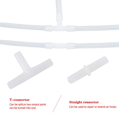 Zaleonline Accesorios de Bomba de Aire para Acuario 4 Metro Tubo de línea aérea estándar Válvula de Retención Clips de Ventosa y Conectores Piedras de Aire