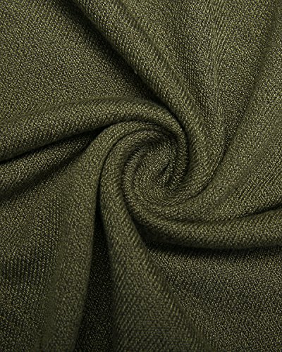 ZANZEA Mujeres Sexy Suelto Sólido Irregular Manga Larga Baggy Jumper Casual Tops Blusa Camiseta 01-Ejercito Verde XL