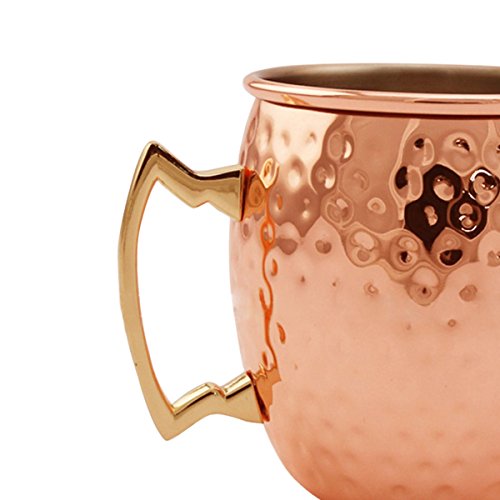 Zap Impex® Pure Copper Moscow Mule Cup, sin Recubrimiento, Cobre Martillado, Ideal para entretener Cualquier Bebida fría Deslumbrante y Bar o en casa, Gran Regalo de Bar