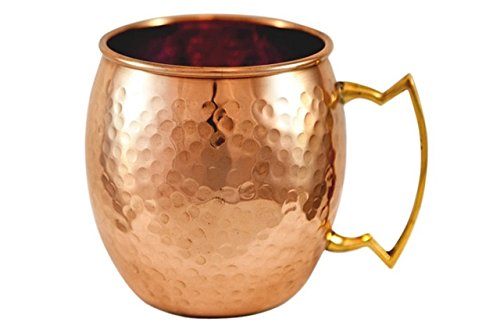 Zap Impex® Pure Copper Moscow Mule Cup, sin Recubrimiento, Cobre Martillado, Ideal para entretener Cualquier Bebida fría Deslumbrante y Bar o en casa, Gran Regalo de Bar