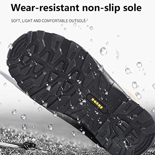 Zapatillas con Puntera De Acero para Hombre Zapatillas De Seguridad Tira Reflectante Sra Zapatillas De Trabajo Antideslizantes Y Resistentes Al Acero Zapatillas De Trabajo De Entresuela,40