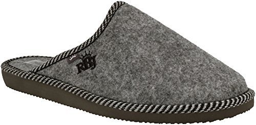 Zapatillas De Casa para Hombre De Fieltro De Lana Natural Calientes Transpirables Bienestar Natural Handmade Calidad (45 EU, Gris 903A)