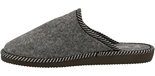 Zapatillas De Casa para Hombre De Fieltro De Lana Natural Calientes Transpirables Bienestar Natural Handmade Calidad (45 EU, Gris 903A)