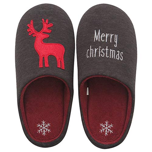 Zapatillas De Invierno Mujer Zapatillas De Navidad Linda Casa Flip Flop Hombres Mujeres Antideslizantes De AlgodóN Furry Soft Bottom Zapatos De Interior