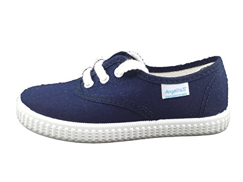 Zapatillas de Lona para Niños y Niñas, Angelitos mod.121, Calzado infantil Made in Spain, Garantia de Calidad. (22, Azul Marino)