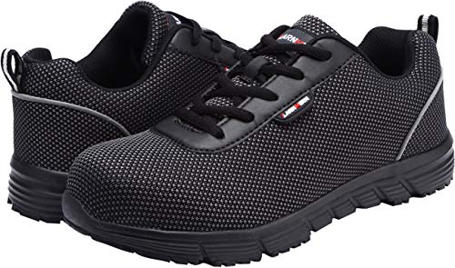 Zapatillas de Seguridad Hombres,LM-30 Zapatos de Trabajo de Cabeza de Acero Transpirable Reflectante súper Ligero Antideslizante