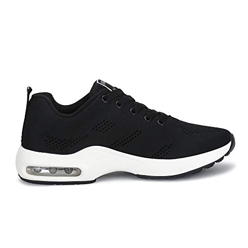 Zapatillas Deportivas de Mujer Air Cordones Zapatillas de Running Fitness Sneakers 4cm Negro Rojo Rosado Púrpura Negro 39