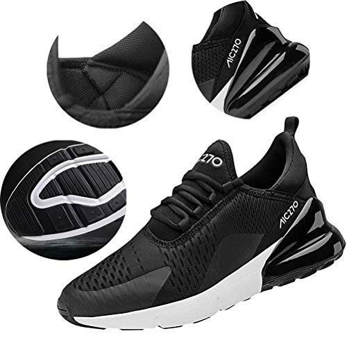 Zapatillas Running Hombre Antideslizantes Ligeras Zapatillas de Correr Casual para Deportivas de Malla Negro 39