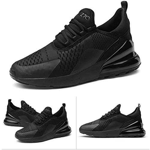 Zapatillas Running Hombre Antideslizantes Ligeras Zapatillas de Correr Casual para Deportivas de Malla Negro 39