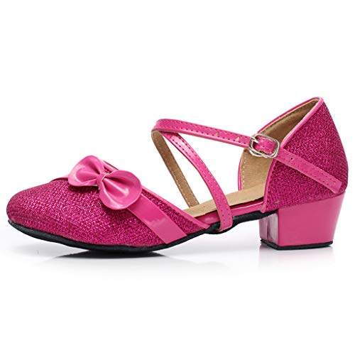 Zapatos de Fiesta de Tango Latino Tacon para Niñas Primavera Verano 2019 PAOLIAN Calzado Bailarina Princesa Chicas Sandalias Ballet Vestir Boda Zapatillas Danza Cuero Lentejuelas EU 24-35