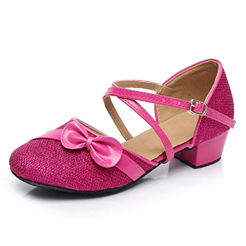 Zapatos de Fiesta de Tango Latino Tacon para Niñas Primavera Verano 2019 PAOLIAN Calzado Bailarina Princesa Chicas Sandalias Ballet Vestir Boda Zapatillas Danza Cuero Lentejuelas EU 24-35