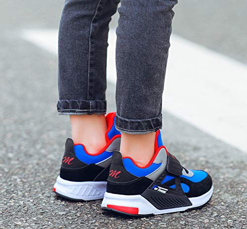 Zapatos Niño 33 Infantil Zapatillas Sneakers Zapatillas Running Unisex Zapatos Deportivos Running Shoes Velcro Al Aire Calzado Trekking Ligero Transpirables Azul