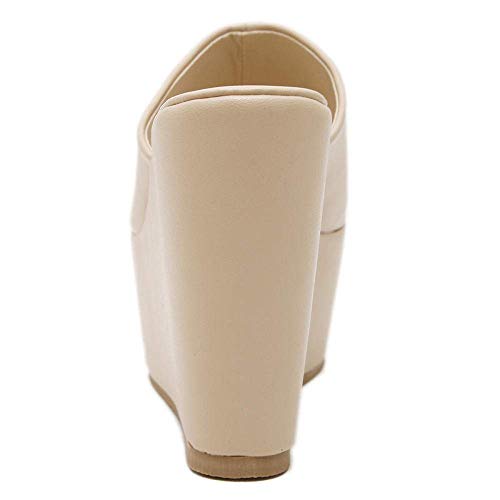 Zapatos suave Único piscina de baño, flip flop cuña de la plataforma del talón, estilo coreano bizcocho con sandalias de apricot_35 de la mujer, unisex de diapositivas sandalias con punta abierta ggsm