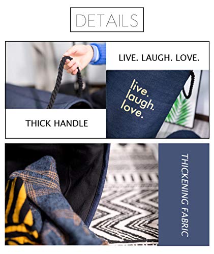 zawq Canasta de lavandería Clasificador de Almacenamiento Cestas de lavandería desplegables Plegables Lino de algodón Redondo Impermeable para dormitorios, baños, Juguetes y Suciedad