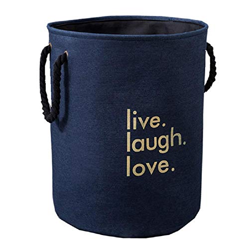 zawq Canasta de lavandería Clasificador de Almacenamiento Cestas de lavandería desplegables Plegables Lino de algodón Redondo Impermeable para dormitorios, baños, Juguetes y Suciedad