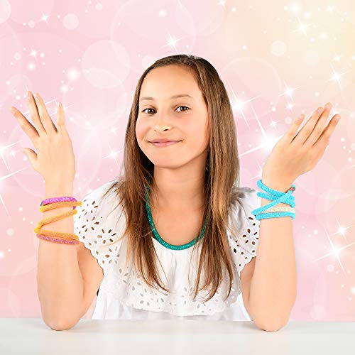 ZAZA KELY Kit de Hacer Joyería para Niñas. Crea tus Pulseras y Collares Multicolores. Confeccione ya su Propia Joyería con el Kit de Manualidades Niña en Edades de 6 7 8 9 10 11 12 13 Años.