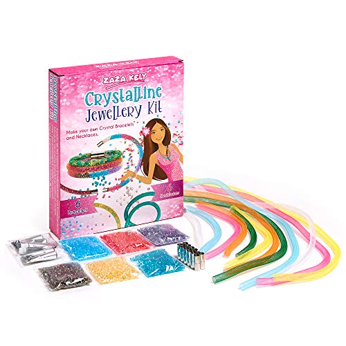 ZAZA KELY Kit de Hacer Joyería para Niñas. Crea tus Pulseras y Collares Multicolores. Confeccione ya su Propia Joyería con el Kit de Manualidades Niña en Edades de 6 7 8 9 10 11 12 13 Años.