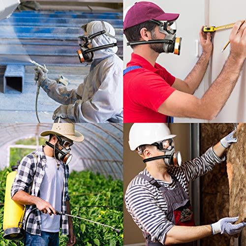 Zelbuck 8100 Cubierta de la Cara Reutilizable con Doble Filtro para Pintura, Polvo,Productos Químicos,Lijado a Máquina,Formaldehído