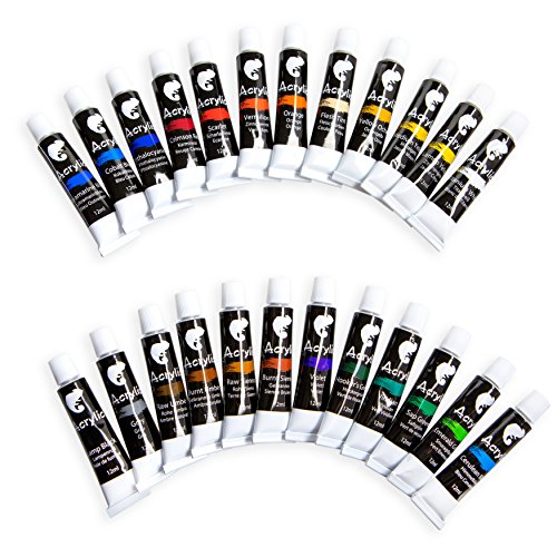 Zenacolor - Set de 24 Tubos de Pinturas Acrilicas - 24 x 12ml