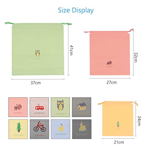 ZERHOK Bolsas de almacenaje Maleta 8pcs Bolso Impermeable de Ropa de Bolso de Organizador con Dibujos Animados (Azul)