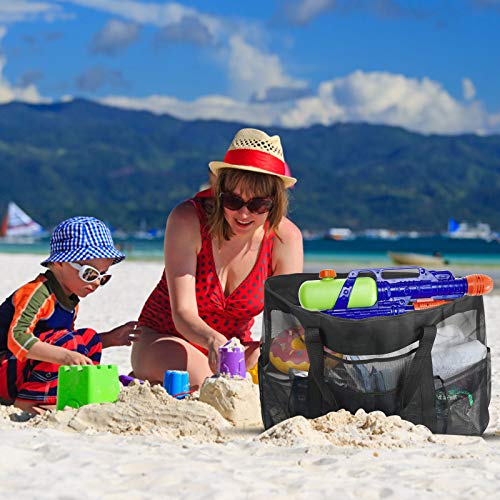 ZERHOK Bolso de mallo Playa 1pcs Bolsa almacenaje Juguetes Playa Bolso de mallo Piscina Bolso Playa Juguetes Bolso de Red Grande Playa para Guardar Ropas teléfono zapatillos y Juguetes de Arena