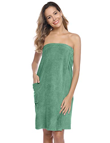 Zexxxy - Toalla para mujer para spa, ducha, tamaño ajustable, con urbano, talla XX-Large, verde claro