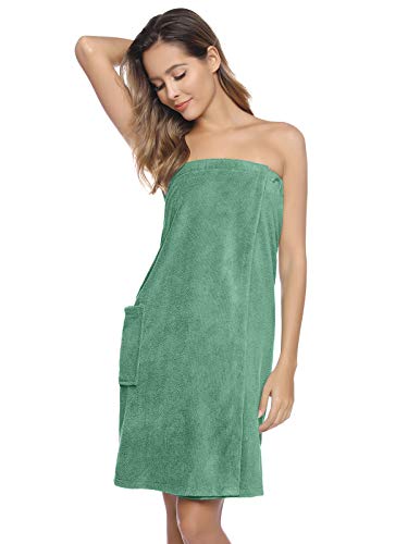 Zexxxy - Toalla para mujer para spa, ducha, tamaño ajustable, con urbano, talla XX-Large, verde claro