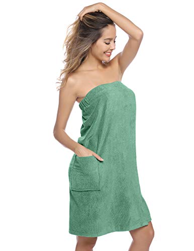 Zexxxy - Toalla para mujer para spa, ducha, tamaño ajustable, con urbano, talla XX-Large, verde claro