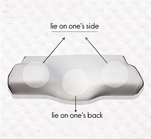 ZFLL Almohada Almohada de Soporte ergonómica con Forma de alas de Mariposa Almohada de pestañas de extensión de pestañas de Espuma de Memoria del sueño para aliviar el Dolor, Blanco, 60x30x11x7cm