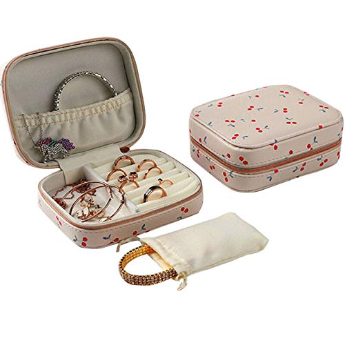 ZFLL Organizador cosmético Jewelry Box Organizer Display Storage Leather Multi-Function Necklace Earring Ring Box for,White